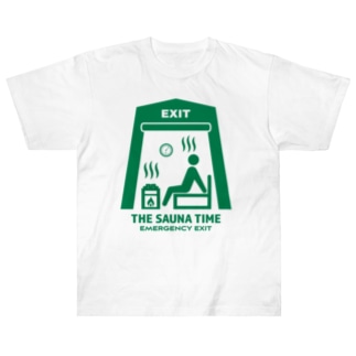 THE SAUNA TIME【非常口パロディ】 Heavyweight T-Shirt