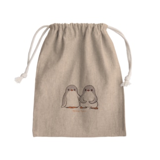 ふたごのジェンツーペンギン(ロゴあり) Mini Drawstring Bag