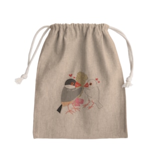 粟穂をプレゼント 桜&白文鳥 Mini Drawstring Bag