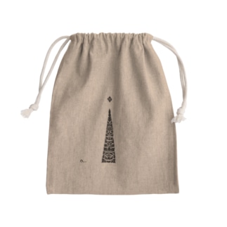 バリ三角+星　黒 Mini Drawstring Bag