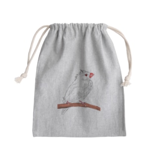 水浴び文鳥 カラー Mini Drawstring Bag