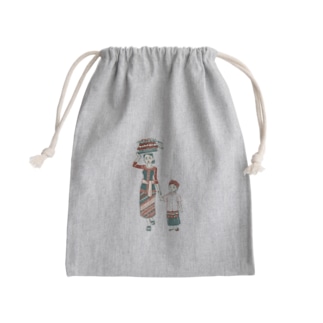 【バリの人々】お母さんと子供 Mini Drawstring Bag