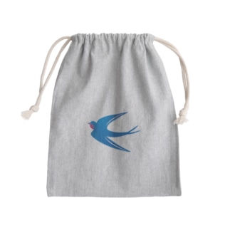空飛ぶ青いツバメ Mini Drawstring Bag