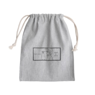 -ウマクナリタイ-キャスケット女子　黒 Mini Drawstring Bag