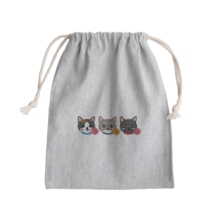 コスモスを付けている猫【かりん＆まろん＆じげん】 Mini Drawstring Bag