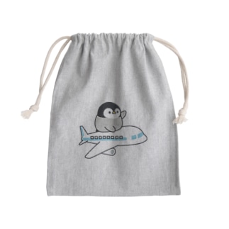 心くばりペンギン　飛行機ver. Mini Drawstring Bag