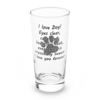 I LOVE DOG 肉球 Long Sized Water Glass