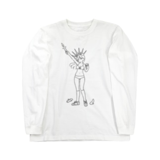 「Feminism Enlightening the World」 BlackLine T ロングスリーブTシャツ