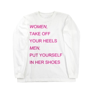WOMEN&MEN pink print Tシャツ ロングスリーブTシャツ