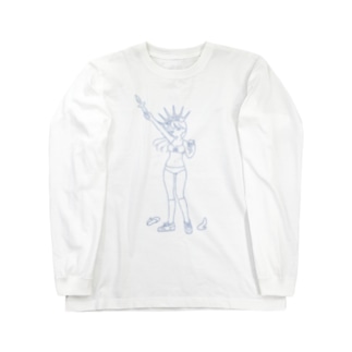 Feminism Enlightening the World Blue Line ロングスリーブTシャツ