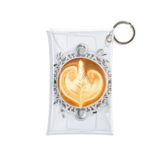 【Lady's sweet coffee】ラテアート エレガンスリーフ / With accessories Mini Clear Multipurpose Case