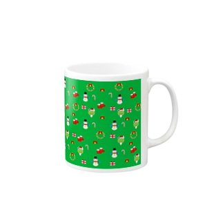 かえるさんのクリスマス（緑） Mug