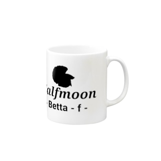 Halfmoon Betta⑤Black Mug