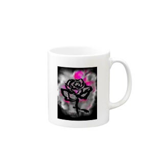 和筆薔薇_pink Mug