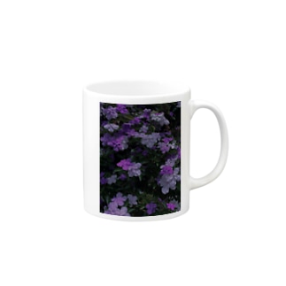 紫と白のお花 Mug