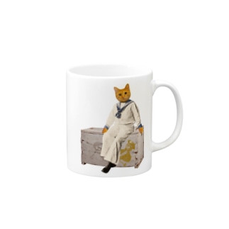 茶とら 猫『うちのコ・シリーズ「船乗り猫のマリアーノ」』 ペットロス 愛猫 Mug