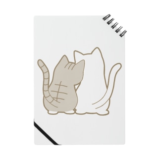 仲良し猫の背中　サバ白&白 Notebook