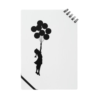 風船で浮く女の子バンクシー Banksy Notebook By Remarkable Items Remarkable Suzuri