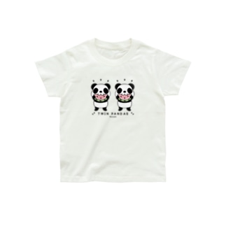 キッズサイズ*CT168 TWIN PANDAS 一緒のスイカ Organic Cotton T-Shirt