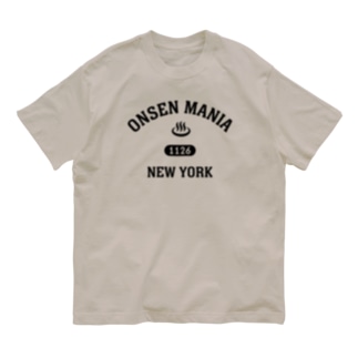 ONSEN MANIA (ブラック) Organic Cotton T-Shirt