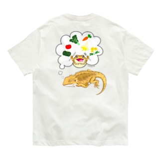 夢見るフトアゴちゃんバックプリント Organic Cotton T-Shirt
