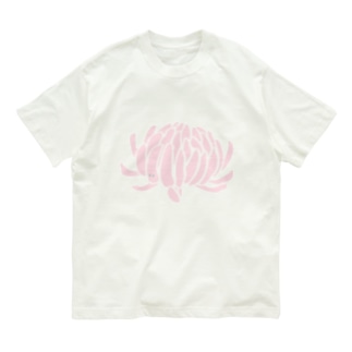 おばけ花（キク）ピンク Organic Cotton T-Shirt