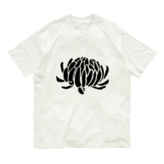 おばけ花（キク）モノクロ Organic Cotton T-Shirt