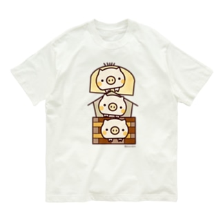 三匹の仲良し子ブタくん Organic Cotton T-Shirt