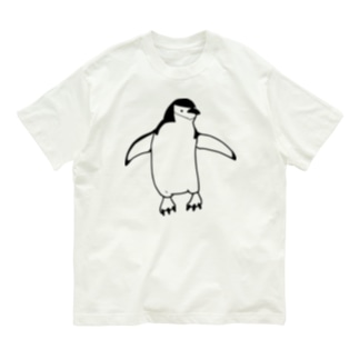 シンプルヒゲペンギン（黒線） Organic Cotton T-Shirt