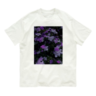 紫と白のお花 Organic Cotton T-Shirt