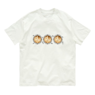 【Lady's sweet coffee】ラテアート エレガンスリーフ  / With accessories ～2杯目～ Organic Cotton T-Shirt
