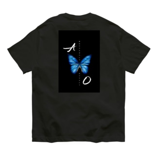 青い蝶　BUTTERFLY  EFFECT Organic Cotton T-Shirt