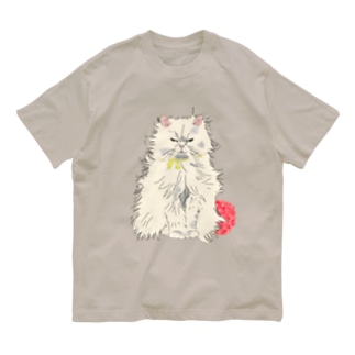 怒り顔の白猫 Organic Cotton T-Shirt