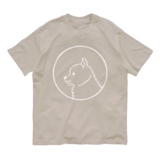 ポメラニアンにこ〈白線･円〉 Organic Cotton T-Shirt