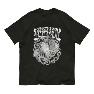 Rising sun Crow (White Print) Organic Cotton T-Shirt