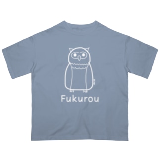Fukurou (フクロウ) 白デザイン Oversized T-Shirt