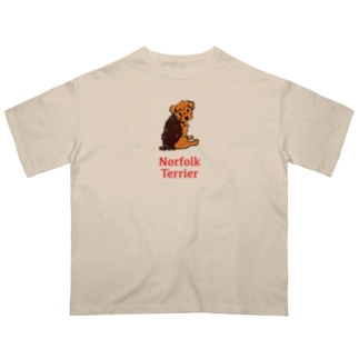 ふりむき犬（ドット）ブラタン Oversized T-Shirt