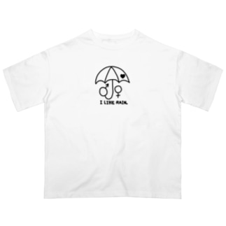 I LIKE RAIN. モノトーン Oversized T-Shirt