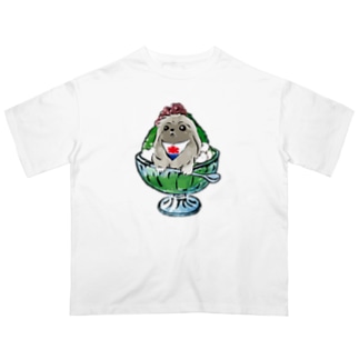 かき氷ワンちゃん　宇治金時　ペキニーズ　フォーン Oversized T-Shirt