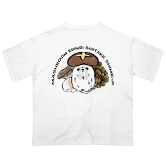 きのこ犬　ペキニーズ　ホワイト Oversized T-Shirt