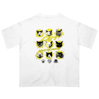 猫が世界を支配する9FACES（黄） Oversized T-Shirt