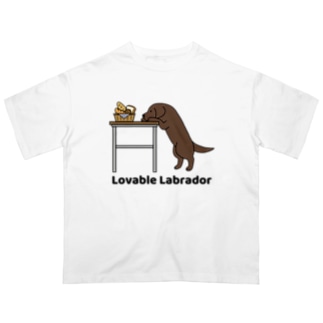 lovable labradorチョコ Oversized T-Shirt