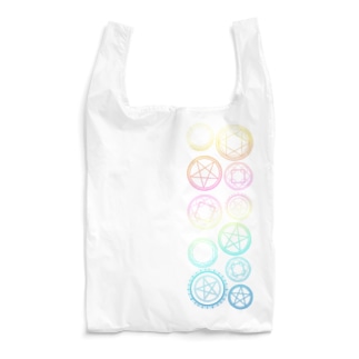 虹色のグラデーションの魔法陣 Reusable Bag