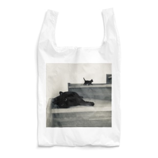 黒猫ちゃんのつどい　モノクロ Reusable Bag