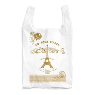 パリ エッフェル塔 『お針子のパリ小物』 レース 切手 アンティーク風 Reusable Bag