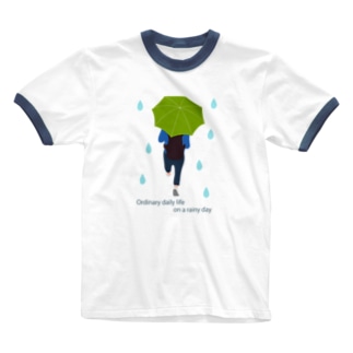 平凡な雨の日　（グリーンVr） Ringer T-Shirt