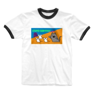ネコとまぬけなサバイバル Ringer T-Shirt