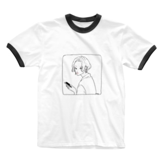 ふりむき Ringer T-Shirt
