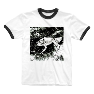 Fantastic Frog -Black And White Version- Ringer T-Shirt