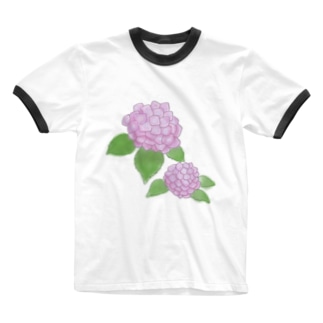 あじさい　紫 Ringer T-Shirt